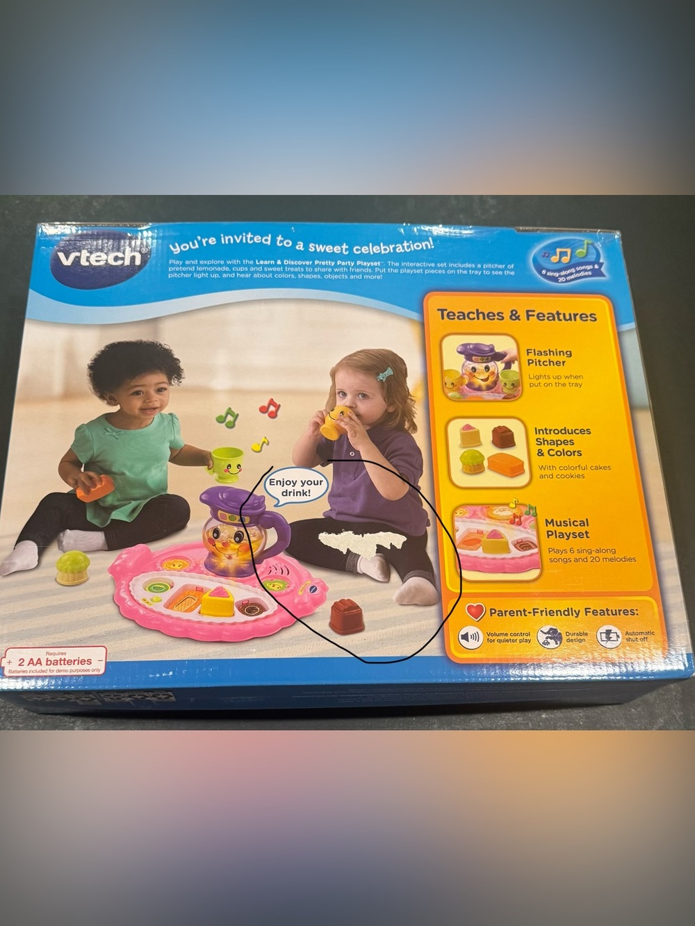 VTech Kids Party Playset with Tea Pot & Treats - Pink - Picture 2 of 6